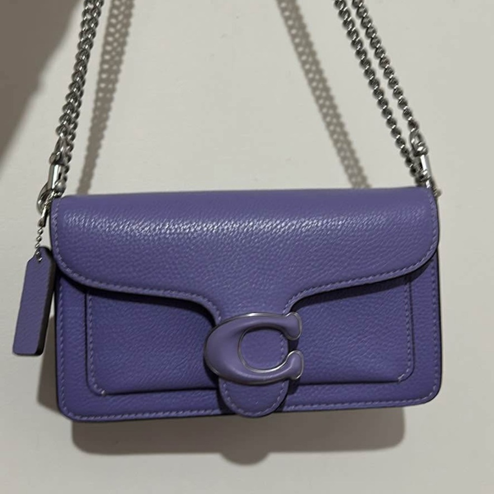 Coach Purple Silver Crossbody Bag with Chain Strap